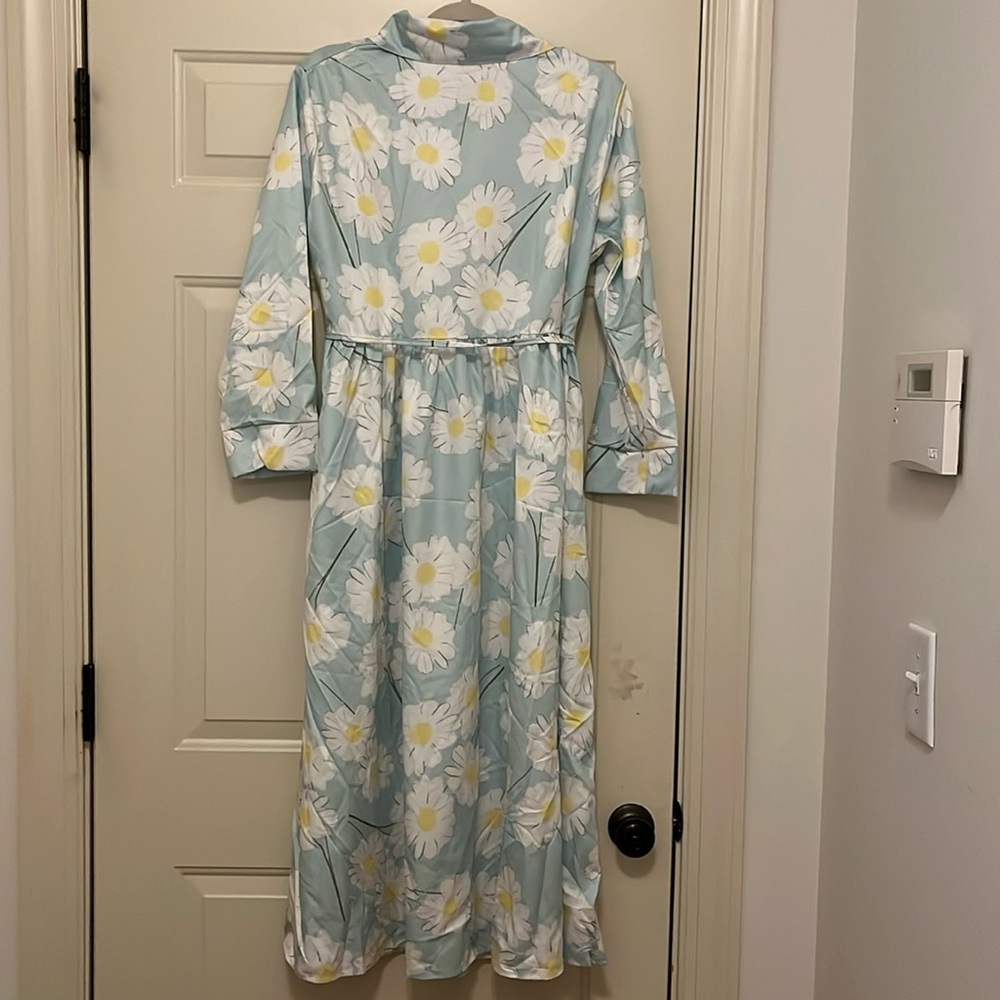 Floral Midi Waist-defined Shirt Dress/NWOT/XL - Picture 8 of 16